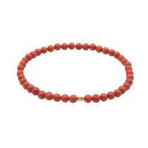 Pulseira South Red Agate Beaded 4 mm com miçangas redondas minúsculas Pulseira South Red Agate Beaded 4 mm com miçangas redondas minúsculas