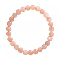 Pulseira Sunstone para mulheres com miçangas de 8 mm, natural Peach Mo Pulseira Sunstone para mulheres com miçangas de 8 mm, natural Peach Mo
