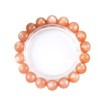 Pulseira Sunstone para mulheres com miçangas de pedra da lua laranja de 10 mm Pulseira Sunstone para mulheres com miçangas de pedra da lua laranja de 10 mm