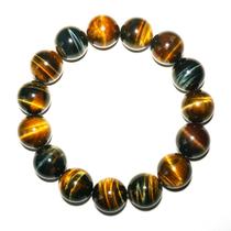 Pulseira Tahlga Yellow Blue Tigers Eye Beads 16 mm para homens Pulseira Tahlga Yellow Blue Tigers Eye Beads 16 mm para homens
