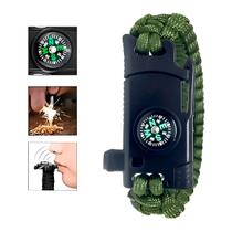 Pulseira Tática Sobrevivência Com Bússola Faca E Paracord