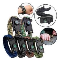 Pulseira Tática Sobrevivência Com Faca Bússola Apito - Oba Oba Mix