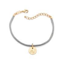 Pulseira te dedico folheada a ouro CINZA 552118 Rommanel Pulseira te dedico folheada a ouro CINZA 552118 Rommanel