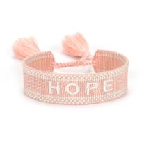 Pulseira Tecido Bordado Ajustável, Ideal para Presentes, ROSA