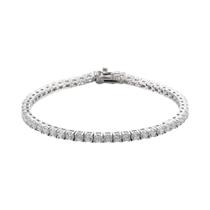 Pulseira Tennis Feminina De Prata Esterlina 925 Com Zircônia Cúbica 5A De 3mm, Joia Clássica Para