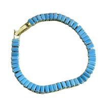 Pulseira Tennis Fina E Simples De Turquesa Com Zircônia Cúbica Para Mulheres, Joia Para Uso Diário Pulseira Tennis Fina E Simples De Turquesa Com Zircônia Cúbica Para Mulheres, Joia Para Uso Diário