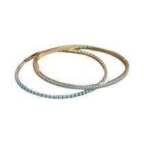 Pulseira Tennis Fina E Simples De Turquesa Com Zircônia Cúbica Para Mulheres, Joia Para Uso Diário Pulseira Tennis Fina E Simples De Turquesa Com Zircônia Cúbica Para Mulheres, Joia Para Uso Diário