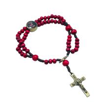 Pulseira Terço De Pulso Medalha De São Miguel Arcanjo Vermelha Pulseira Terço De Pulso Medalha De São Miguel Arcanjo Vermelha