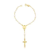 Pulseira terço em pérolas