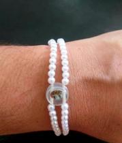 PULSEIRA TERÇO PÉROLA de SÃO MIGUEL 20,5 cm PULSEIRA TERÇO PÉROLA de SÃO MIGUEL 20,5 cm