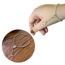 Pulseira Terço Religioso Prata925 Ouro18k Garantia 12 Meses