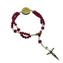 Pulseira Terço Santas Chagas de Jesus Cristal 4 mm Pulseira Terço Santas Chagas de Jesus Cristal 4 mm