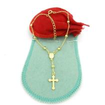 Pulseira Terço Unissex 18 A 23Cm 3Mm Folheado Ouro Pl505 Pulseira Terço Unissex 18 A 23Cm 3Mm Folheado Ouro Pl505