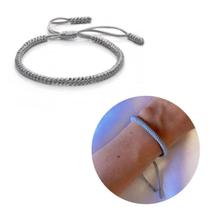 Pulseira Tibetana Ajustável Regulável Cinza Homem Mulher