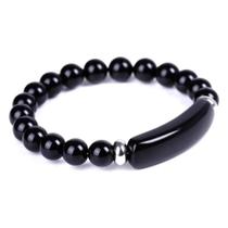Pulseira Tiger Eye Stone com peça central de madeira para homens Pulseira Tiger Eye Stone com peça central de madeira para homens