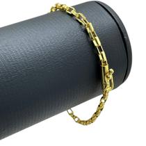 Pulseira Tijolinho 4mm Banhado a Ouro 18K Estilo Fino
