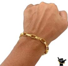 Pulseira Tijolinho 8mm - Banhada a ouro 18k Pulseira Tijolinho 8mm - Banhada a ouro 18k