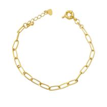 Pulseira Tijolinho Elo Largo Com Fecho Bóia