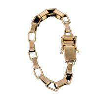 Pulseira Tijolinho Fecho Lateral Duplo 7Mm Moeda Antiga