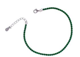 Pulseira Toda Cravejada Zirconia Colorida 2mm + Extensor