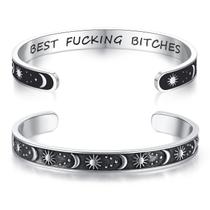 Pulseira TONY & SANDY Best Fucking Bitches em aço inoxidável