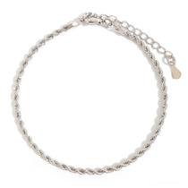 Pulseira Torcida Fina Banhada a Ródio para Mulheres Pulseira Torcida Fina Banhada a Ródio para Mulheres