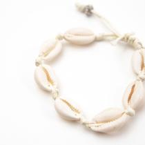 Pulseira Tornozeleira Buzios Naturais com Cordão Regulável