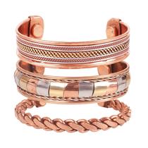 Pulseira Touchstone Copper Magnetic Tibetan Style, conjunto de 3
