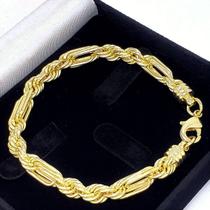 Pulseira Trançada 20cm Banho Ouro 18k 1826