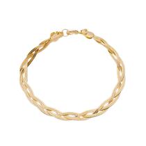 Pulseira Trançada Dois Fios - Banhado em Ouro 18k Pulseira Trançada Dois Fios - Banhado em Ouro 18k