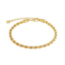 Pulseira Trançada Malha Cordão Baiano Banhado Ouro