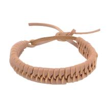 Pulseira Trançada Marrom Em material sintético Ajustável Minimalista