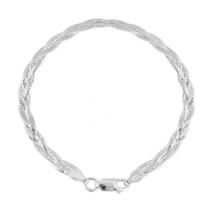 Pulseira Transada Feminina Prata 925 20 Cm 3 Fios