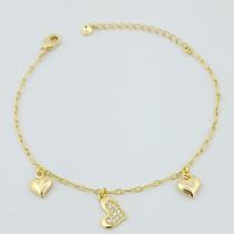 Pulseira Três Corações Pulseira Três Corações