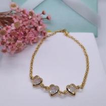 Pulseira Três Corações Zircônia