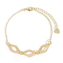 Pulseira Três Losangos Banhada a Ouro