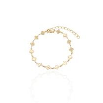 Pulseira Trevinhos Espelhados Banho Ouro 18K