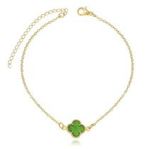 Pulseira Trevo da Fortuna Verde Banhada a Ouro 18K/ Feminino Pulseira Trevo da Fortuna Verde Banhada a Ouro 18K/ Feminino
