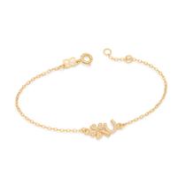 Pulseira Trevo e Ferradura com Zircônia Rommanel 552235 Cor:Dourado