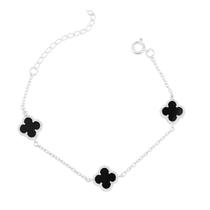 Pulseira Trevo Esmaltada Em Prata 925 Pulseira Trevo Esmaltada Em Prata 925