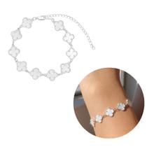 Pulseira Trevo Prata 925 Madrepérola Modelo Virginia Banhado Moda Pulseira Trevo Prata 925 Madrepérola Modelo Virginia Banhado Moda