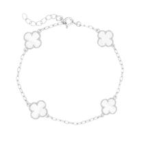 Pulseira Trevos Brancos Virginia Folheada a Prata 925