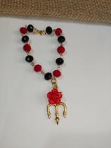 Pulseira Tridente/Flor Cristal