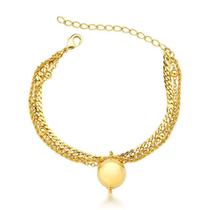 Pulseira tripla com esfera