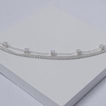 Pulseira Tripla Folheada a Prata Cubos Lisos Pulseira Tripla Folheada a Prata Cubos Lisos