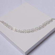 Pulseira Tripla Infantil Folheada a Prata Elos Coração e Riviera