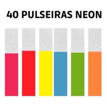 Pulseira Tyvek Neon 40un - Silverfestas