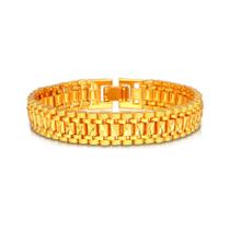 Pulseira U7 banhada a ouro 18K com 12 mm de largura para homens