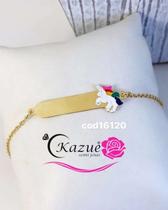 Pulseira unicornio nome placa s/gravar resina Pulseira unicornio nome placa s/gravar resina