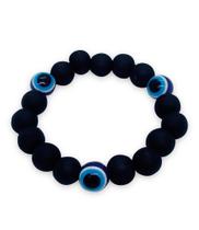Pulseira Unisex Olho Grego da Sorte Ajustável Preta